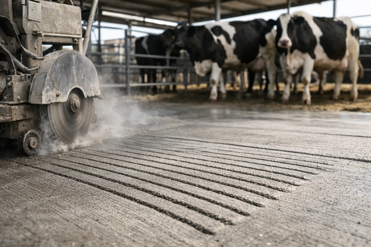 Concrete Grooving for Cattle Yards