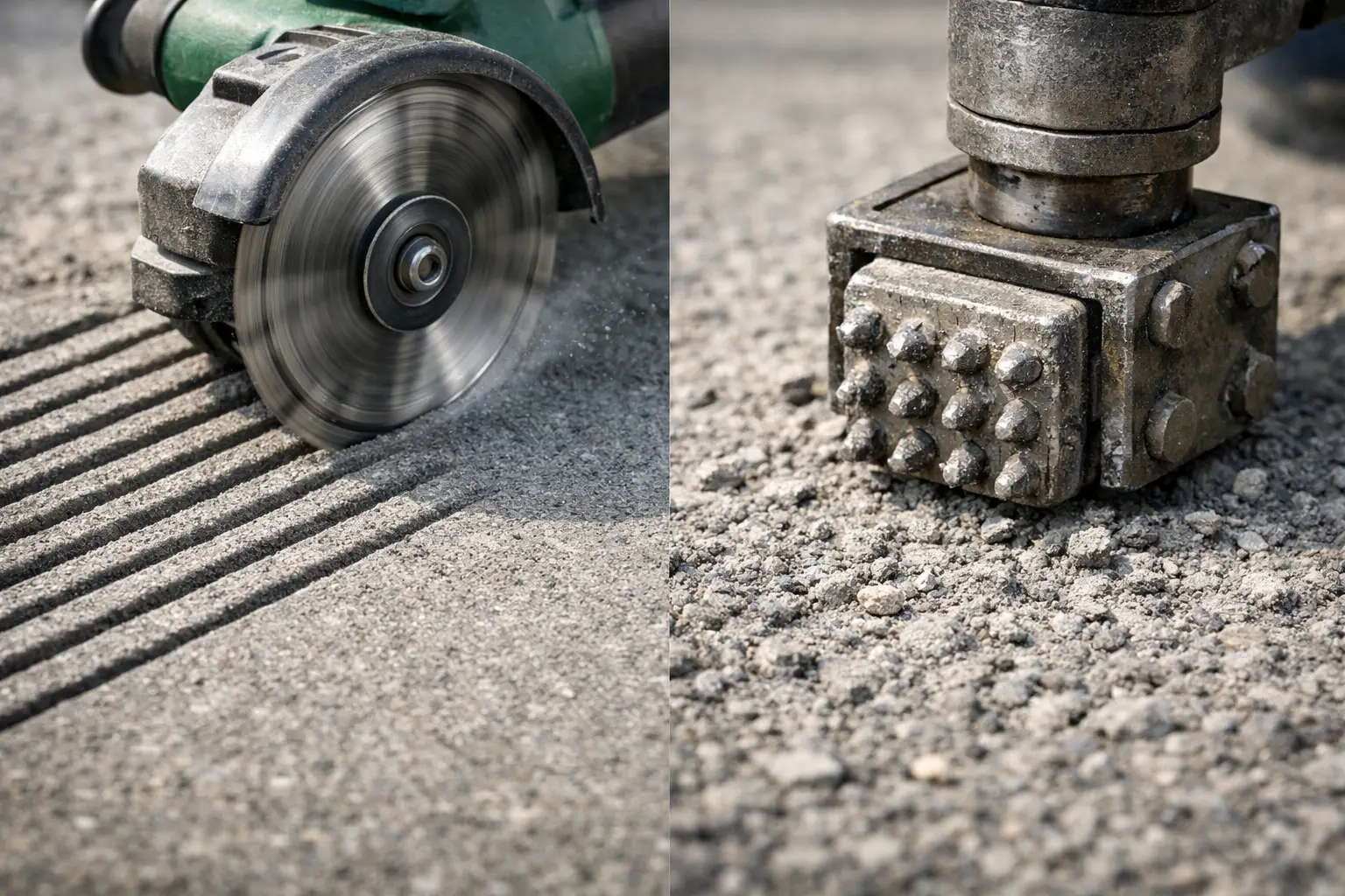 Concrete Grooving vs Bush Hammering