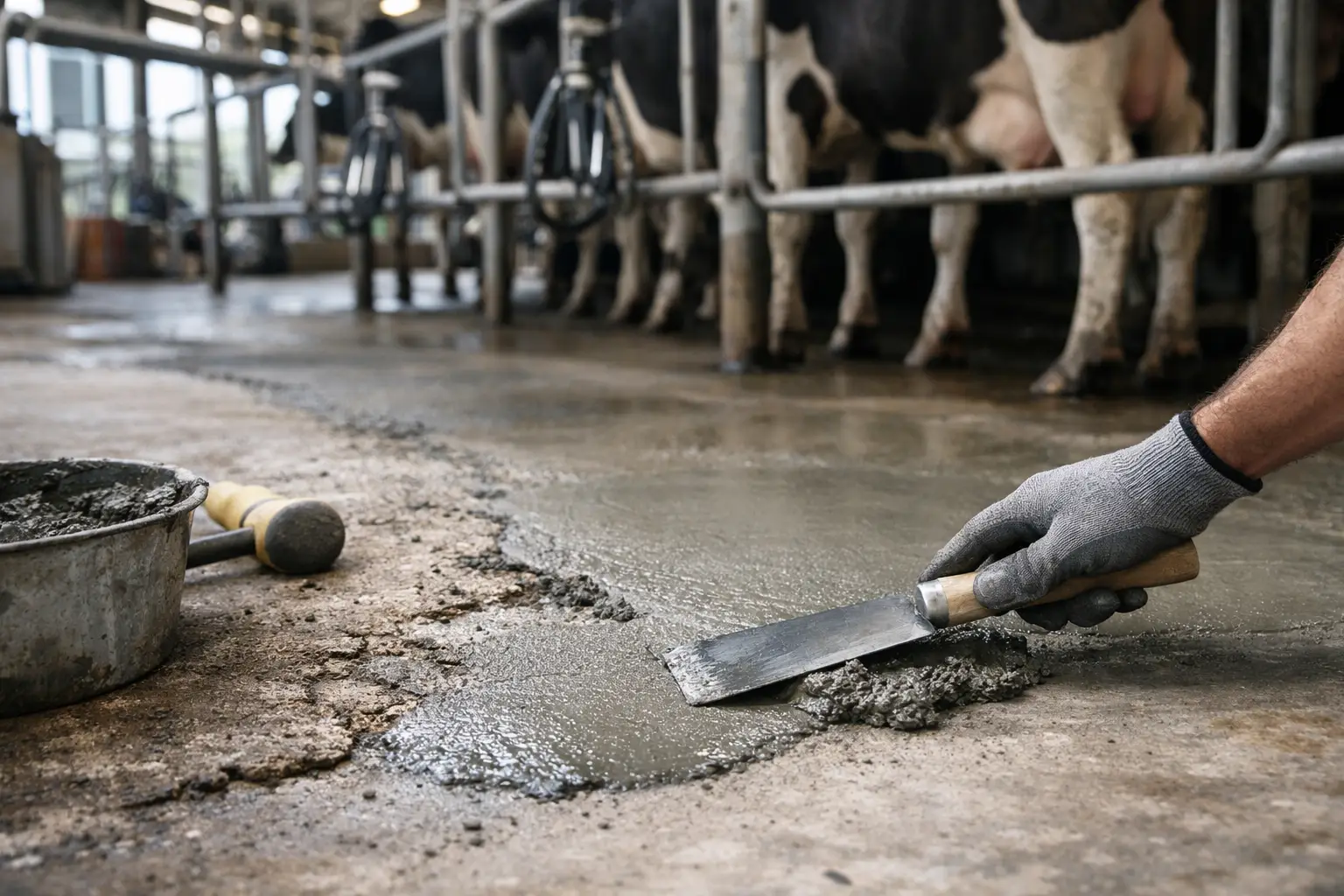 How to Fix Worn Dairy Shed Concrete