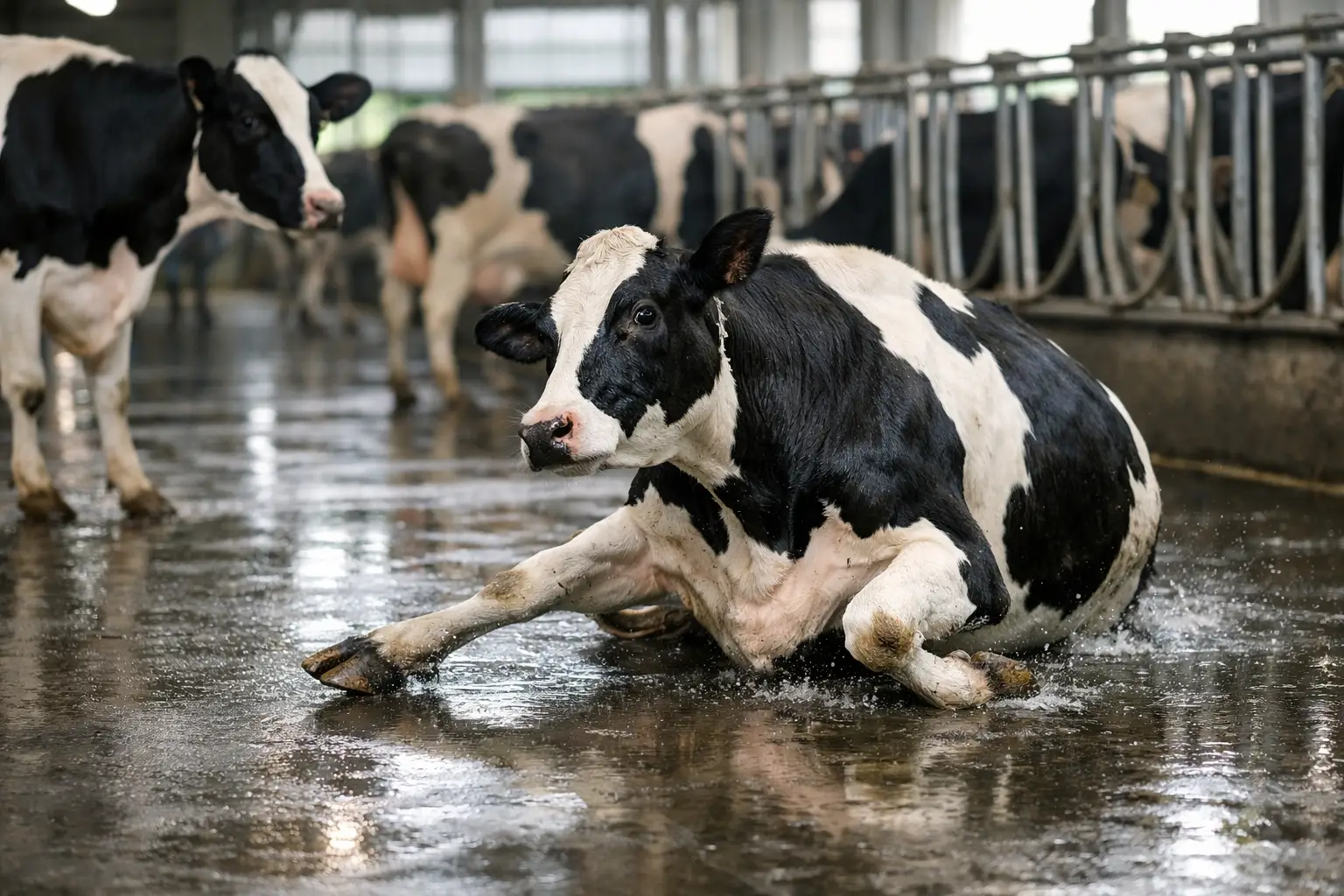 Why Do Cows Slip Indoors?