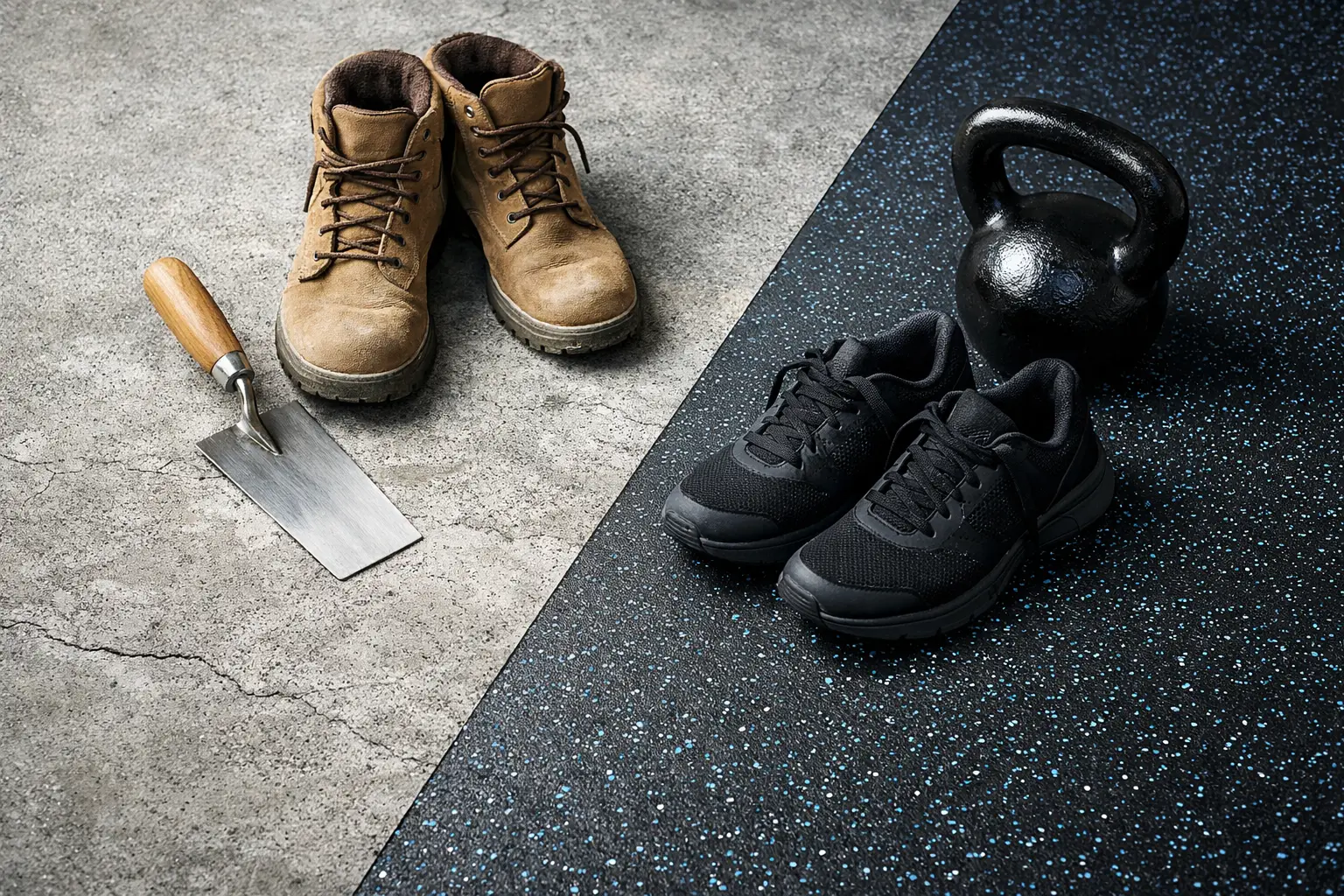 Textured Concrete Versus Rubber Flooring